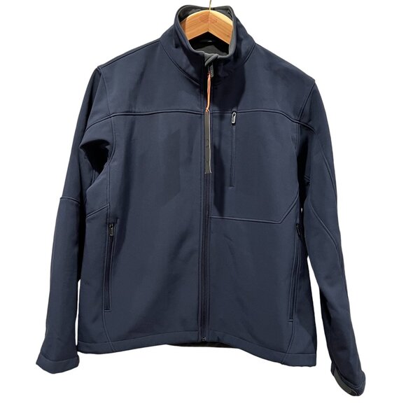 Tumi Other - T-Tech by Tumi Men's Soft Shell Zip Jacket, NWT, Navy Gray, L